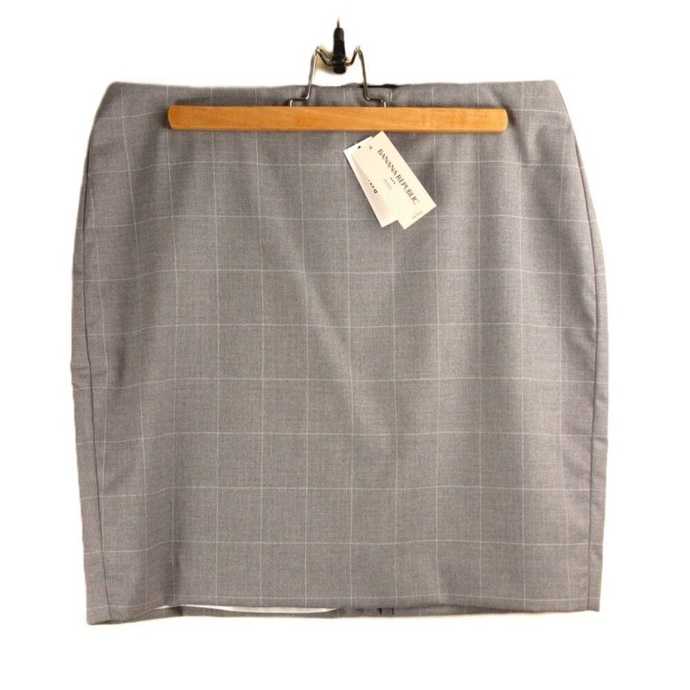 nwt BANANA REPUBLIC Geometric-Pattern Knee-Length Pencil Skirt, Grey, Size 10P